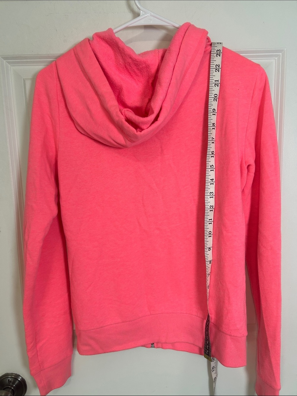 PINK Victoria's Secret Hot Pink Zip-Up Hoodie Size XS - Picture 5 of 5